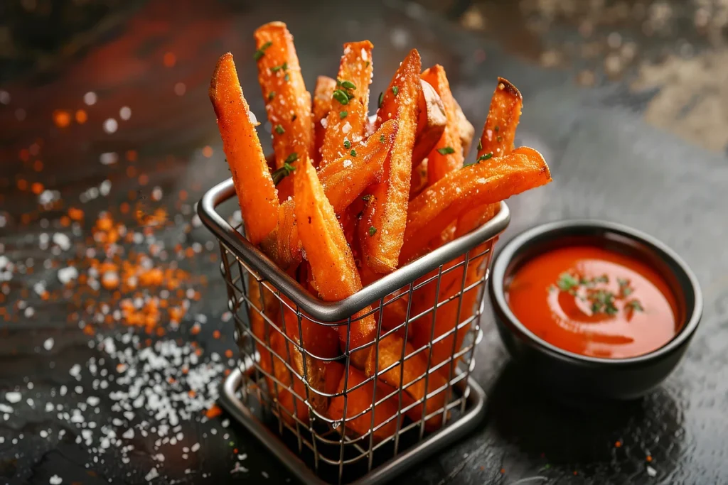 Air-fried sweet potatoes