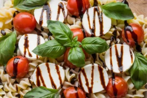 What is caprese pasta salad made of?