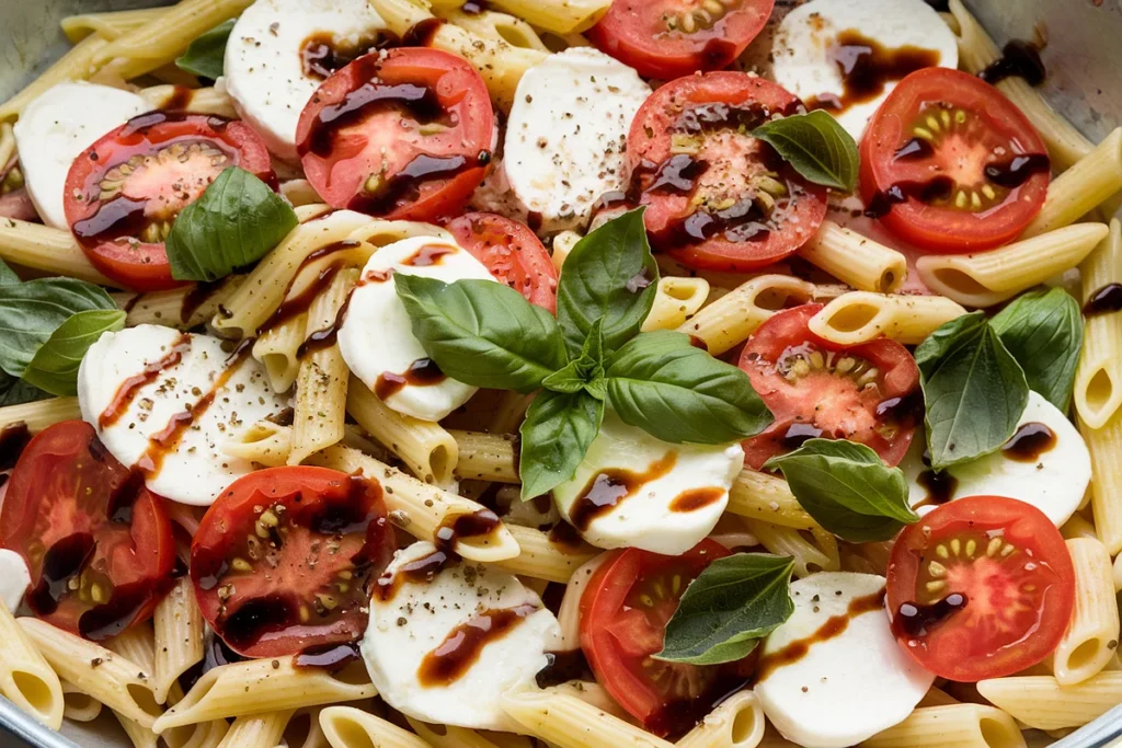 What is caprese pasta salad made of?