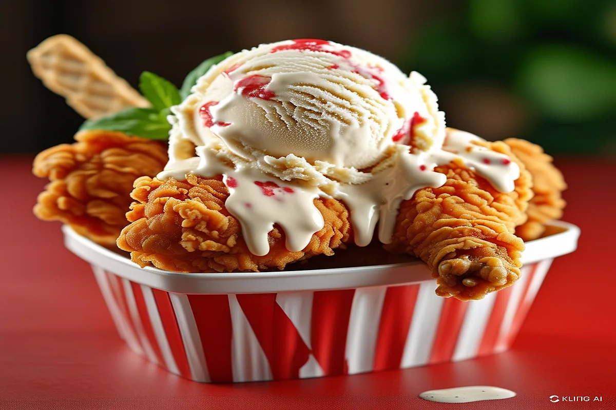 What is fried chicken ice cream made of