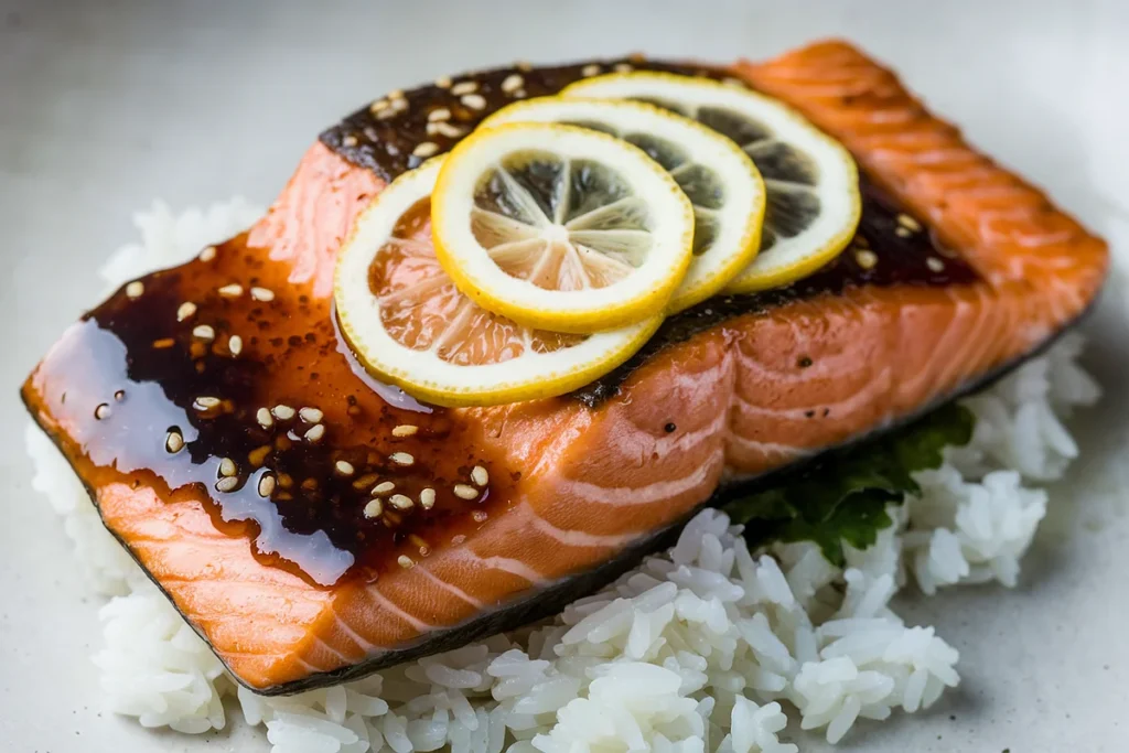 What is miso glazed salmon made of?