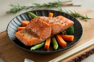 What is miso glazed salmon made of?